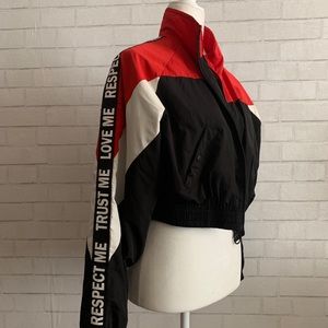 Bershka Cropped Sports Jacket - M